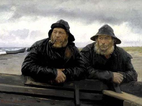 Two Fishermen beside a Boat, Michael Ancher